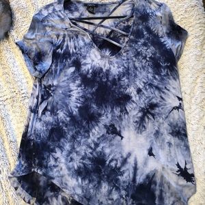 Tie-dye blue top